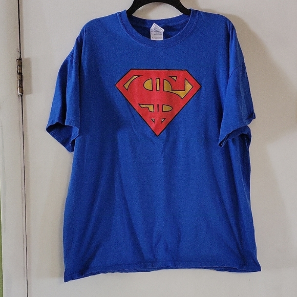Blue Superman $ T-Shirt - Picture 1 of 3